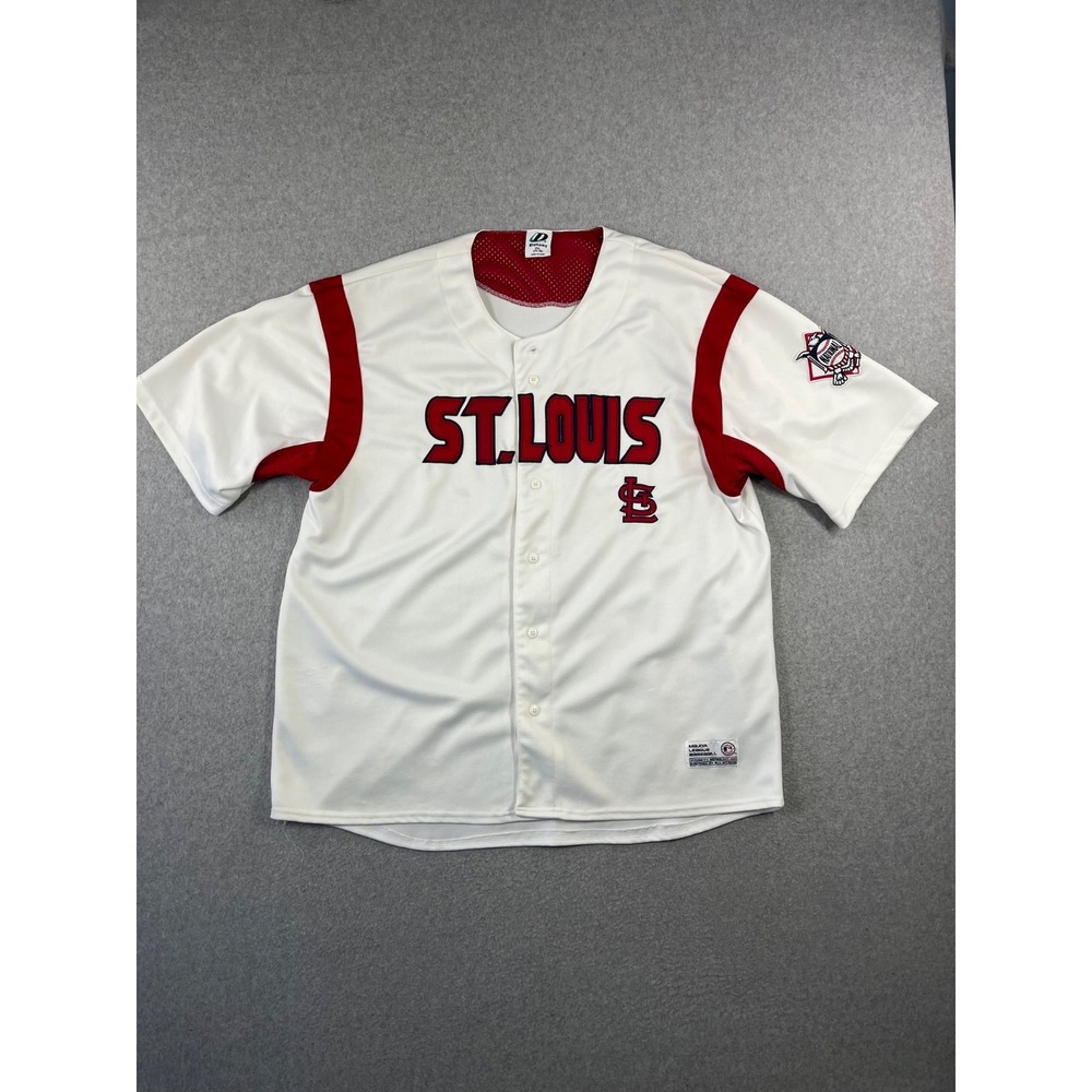Vintage St Louis Cardinal Baseball Jersey Mens 2XL White Red Loose Fit Dynasty